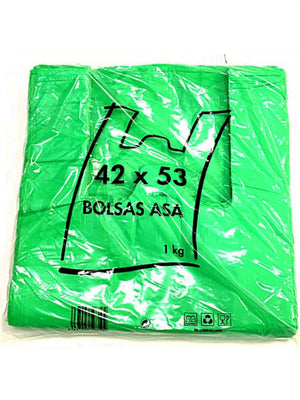 Green T-Shirt Bags 42x53cm | Pack of 25 Bags