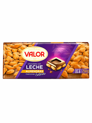 CHOCOLATE VALOR LECHE ALMENDRAS 250G
