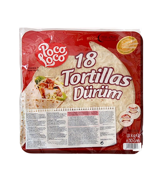 POCO LOCO 18 TORTILLAS DURUM 30CM 1.8KG