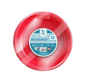 PLATOS ROJOS 22CM 10U