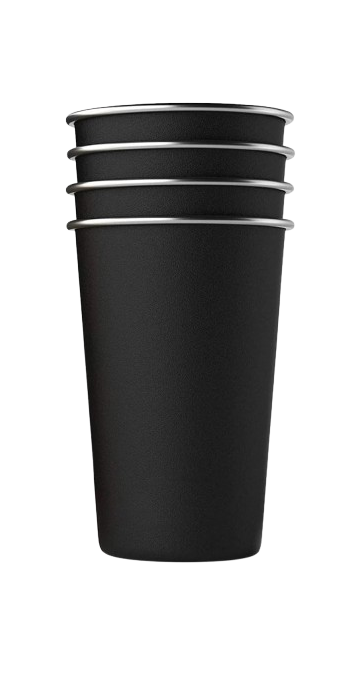VASOS PIE NEGRO 150CC 4U