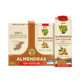 LECHE VIVE SOY ALMENDRAS 1L X 6U