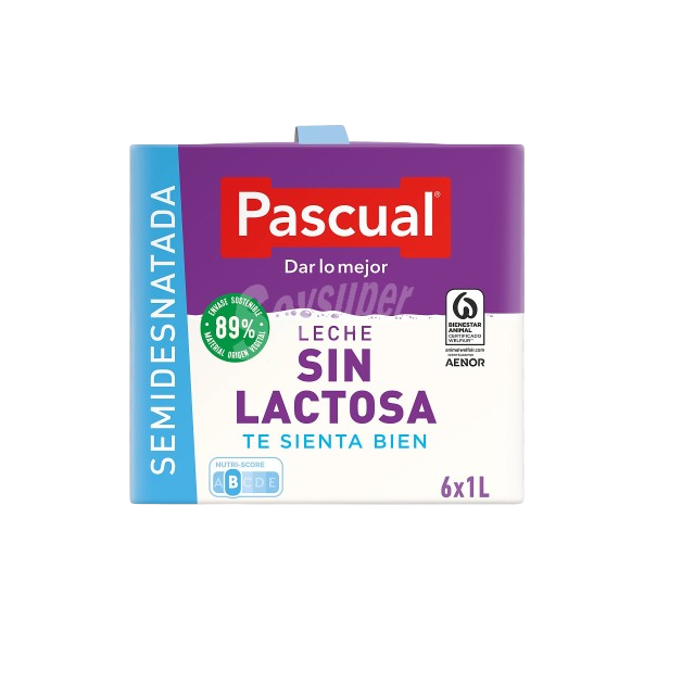 LECHE PASCUAL SIN LACTOSA S***D 1L X 6U