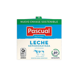 LECHE PASCUAL SEMI DESNATADA 1L X 6U