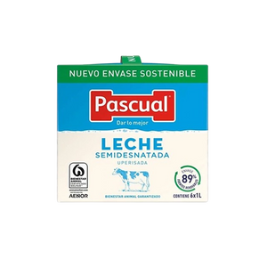 LECHE PASCUAL SEMI DESNATADA 1L X 6U