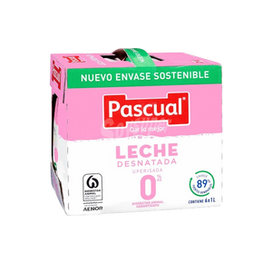 LECHE PASCUAL DESNATADA  0% 1L X 6U