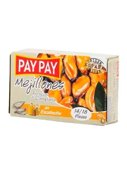 PAY PAY MEJILLONES EN ESCABECHE 14/18 115G