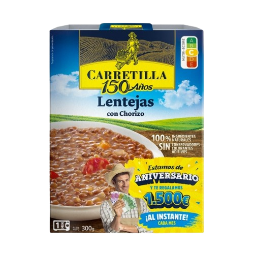 CARRETILLA LENTEJAS CON CHORIZO 300G
