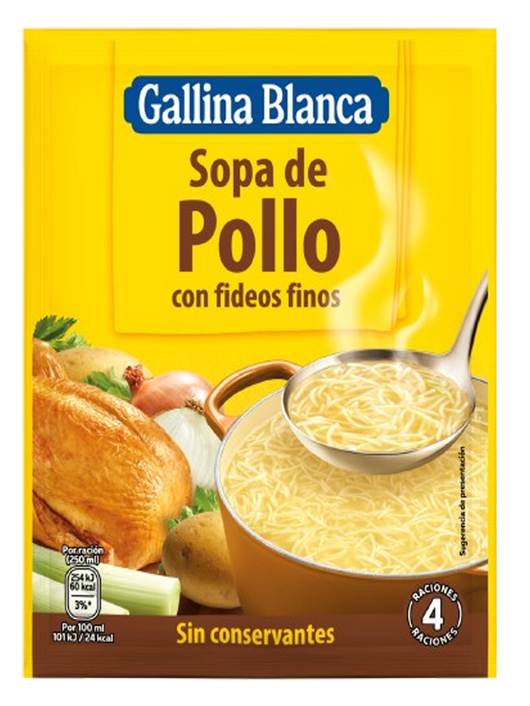 SOPA POLLO CON FIDEOS  FINOS