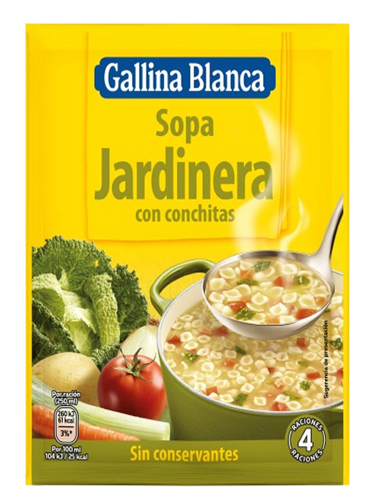 SOPA JARDINERA CON CONCHITAS
