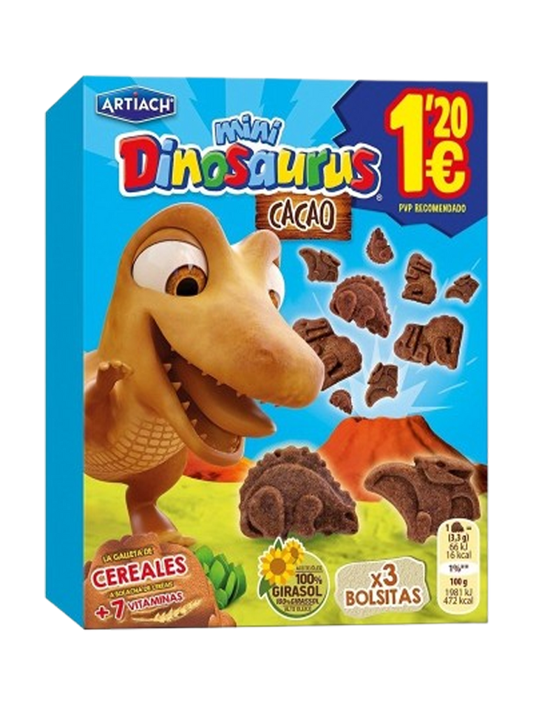 MINI DINOSAURE CACAU 120GR