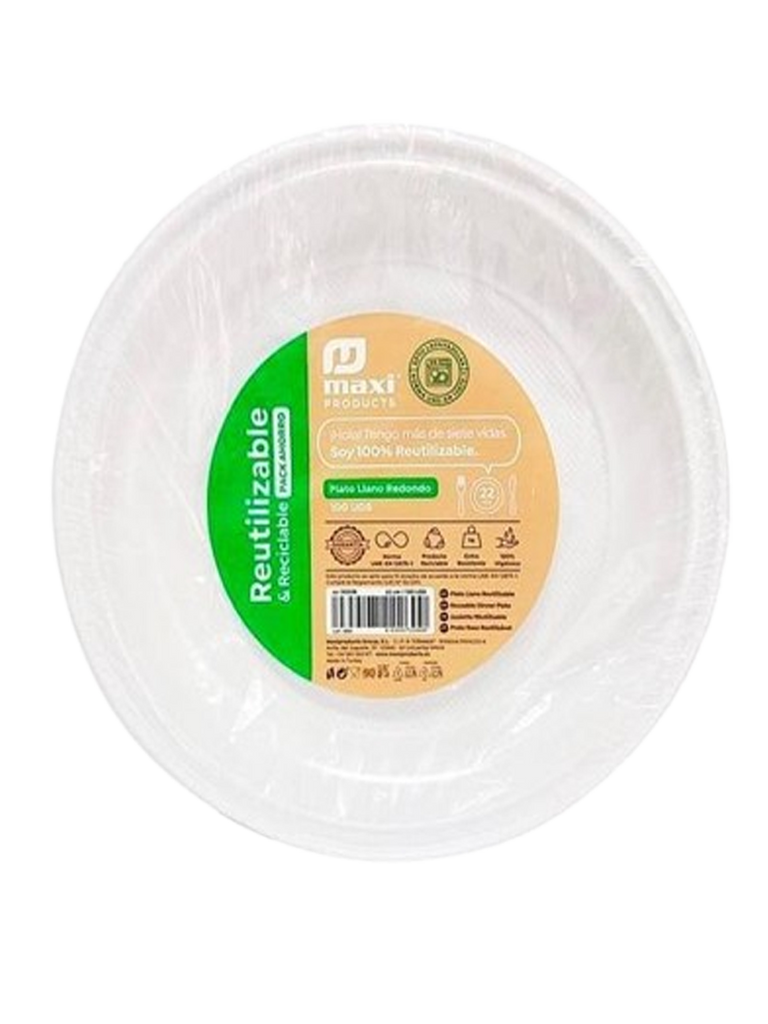 PLATO REUTILITZABLES 17CM 100U