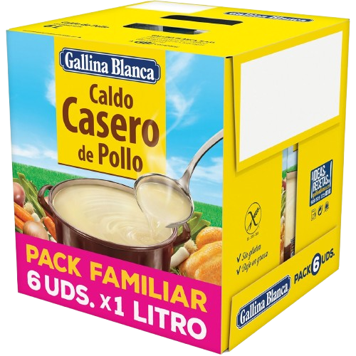 Caldo Casero de Pollo 1L (Homemade Chicken Broth) | 1L X 12