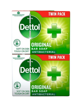 Jabón en barra original Dettol, paquete doble
