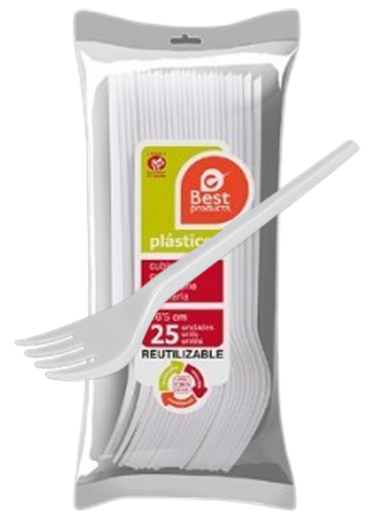 TENEDOR BLANCO 16.50CM 25U